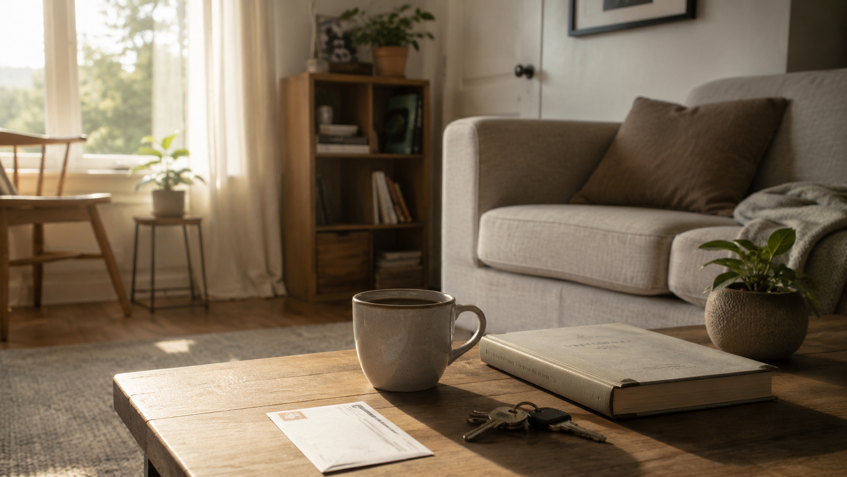 Quiet luxury in daily life shown through a peaceful morning living room